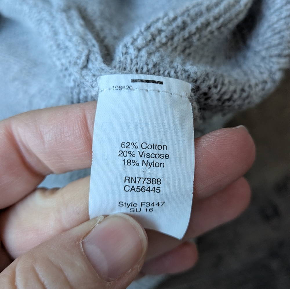 Madewell Gray Textured Garter Stitch Crewneck Sweater - Size M - Picture 7 of 10